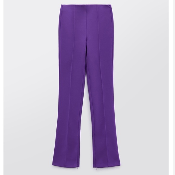 NWT Zara Purple High Waist Seamed Leggings - Picture 2 of 9
